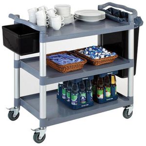 Produktbild für Servierwagen APS 11945, blaugrau, aus Aluminium / Kunststoff