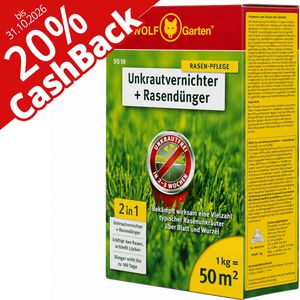 Unkrautvernichter Wolf-Garten 2-in-1 plus Rasendünger SQ 50