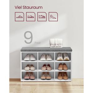 Produktbild für Schuhbank Vasagle LHS009W14, weiß, aus Holz