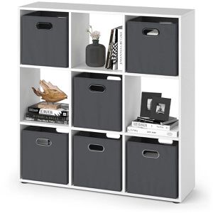 Produktbild für Bücherregal Vicco Nove, weiß, mit 6 Faltboxen