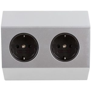 Produktbild für Tischsteckdose Heitronic Salerno, mit 1 m Schuko Kabel