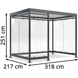 Produktbild für Personenunterstand WSM Köln K3 c/b, anthrazit, aus Metall