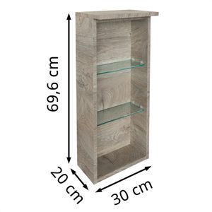 Produktbild für Badregal Fackelmann Oxford 83327, aus Glas / Holz, eiche