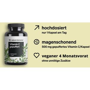 Produktbild für Vitamin-C natural-elements gepuffert, 120 Kapseln