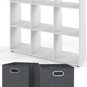 Produktbild für Bücherregal Vicco Nove, weiß, mit 6 Faltboxen