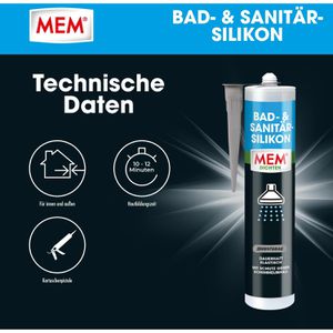 Produktbild für Silikon MEM Bad- &amp; Sanitär, zementgrau