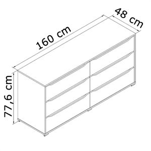 Produktbild für Kommode Vicco Ruben, weiß