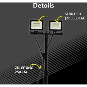 Produktbild für Baustrahler Müller-Licht Boston, LED, Netzbetrieb, 2,5 m Kabel