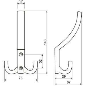 Produktbild für Kleiderhaken SO-TECH Julie, 117389, lang, aus Metall