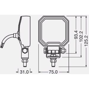 Produktbild für Zusatzscheinwerfer OSRAM LEDriving WL VX80-WD, 12V / 24V, LED