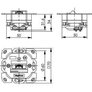 Produktbild für Netzwerkdose Telegärtner AMJ45 8 UP/0 Unterputz