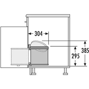 Produktbild für Einbaumülleimer Hailo AS Mono 12, 3512031