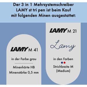 Produktbild für Multifunktionsstift Lamy cp1 tri pen brushed, 3-in-1, silber