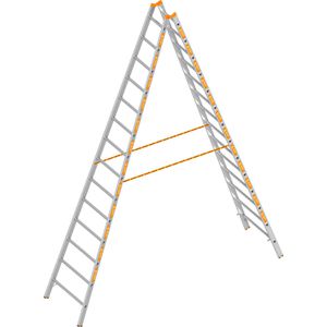 Produktbild für Stehleiter Layher Topic 1039, beidseitig begehbar