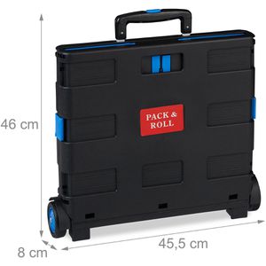 Produktbild für Einkaufstrolley Relaxdays schwarz / blau, klappbar