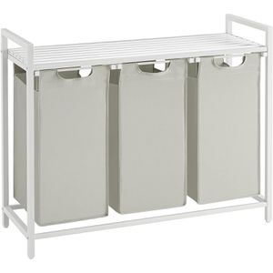 Produktbild für Wäschekorb Vasagle BLH301W01, weiß, 3 Fächer