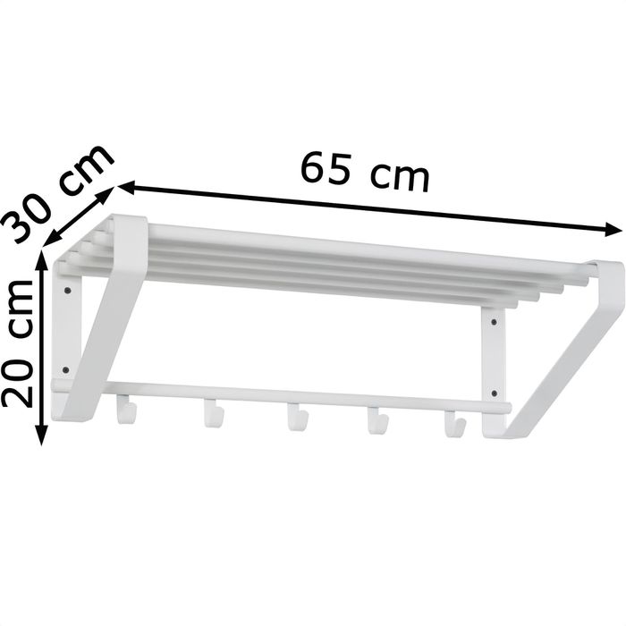 HakuMöbel Wandgarderobe 32302, Metall, mit Ablage und 5