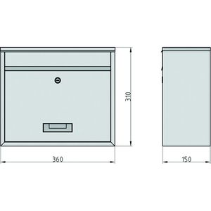 Produktbild für Briefkasten BASI BK 900, silber, aus Stahl