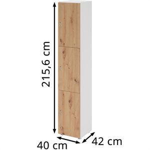 Produktbild für Schließfachschrank Hammerbacher 264l3, eiche/weiß
