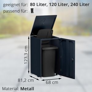 Produktbild für Mülltonnenbox Metzler MTB25C-AN-1X, Metall