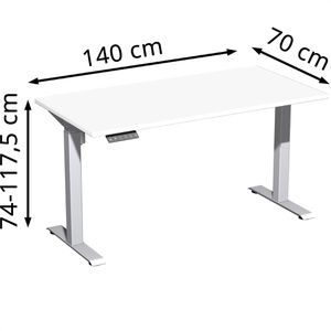 Produktbild für Schreibtisch Geramöbel Elevate Home, weiß / silber