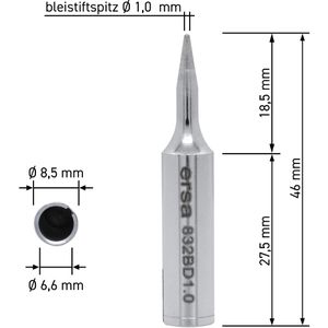 Produktbild für Lötspitze Ersa ERSADUR, Dauerlötspitze, 0832BD