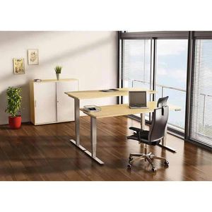 Produktbild für Schreibtisch Hammerbacher XDSM 12, ahorn / silber