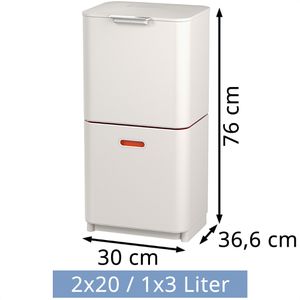Produktbild für Mülleimer JosephJoseph Totem Compact 40 L, stein