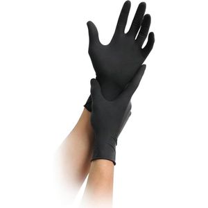 Produktbild für Einmalhandschuhe MaiMed Nitril black, schwarz, 100 Stück