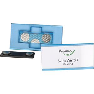 Böttcher-AG Namensschilder Business, 74 x 34 mm, mit Magnet, transluzent blau, 10 Stück , 10 Stück