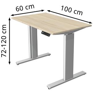 Produktbild für Schreibtisch Kerkmann Move 3 Tube, ahorn / silber
