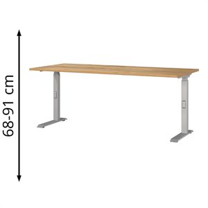 Produktbild für Schreibtisch Germania Mailand, 7912-641, eiche / silber