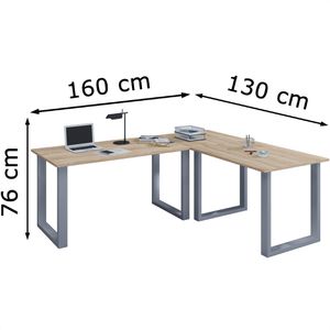 Produktbild für Schreibtisch VCM Lona, 915245, sonoma eiche / silber