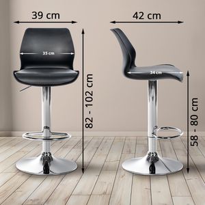 Produktbild für Barhocker CLP Gilbert, 323184, drehbar mit Lehne