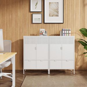 Produktbild für Highboard FlexiSpot CB10B-Hybrid, weiß aus Metall