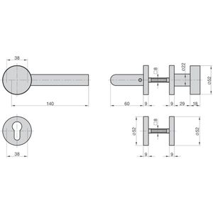 Produktbild für Drückergarnitur BASI 7308-2288, links