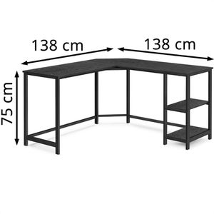 Produktbild für Schreibtisch Vasagle LWD072B56, schwarz