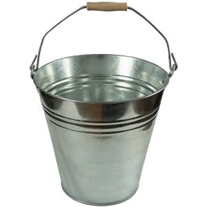 Ascheeimer HRB 667018, silber, mit Holzgriff