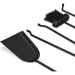 Produktbild für Kaminbesteck Relaxdays 10022293, aus Metall, schwarz, 5-teilig