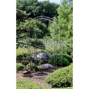 Produktbild für Rosenbogen Garden-Pleasure MAYON, schwarz-braun, mit Tür