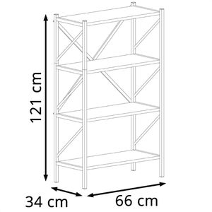 Produktbild für Bücherregal VCM Insasi, 918399, schwarz / honig eiche