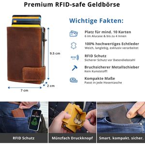 Produktbild für Kreditkartenetui SecWal Echt Leder, braun, für 10 Karten
