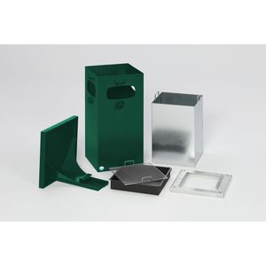 Produktbild für Aschenbecher VAR B32, 12154, moosgrün, Outdoor, mit Dach