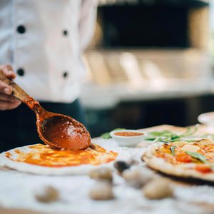 Produktbild für Pizzablech Relaxdays 10030760, antihaftbeschichtet, rund