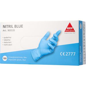 Produktbild für Einmalhandschuhe Hase Nitril, blau, 100 Stück
