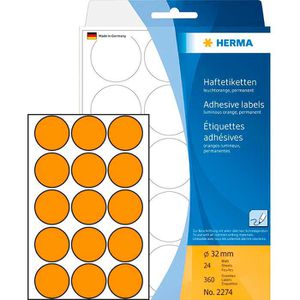 Markierungspunkte Herma 2274, leuchtorange