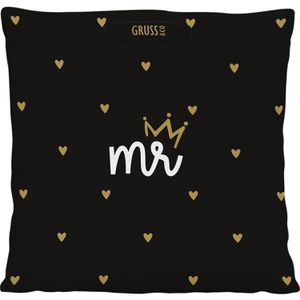 Produktbild für Sofakissen Gruss&amp;Co 73873, Hochzeit Mr &amp; Mrs, schwarz / weiß