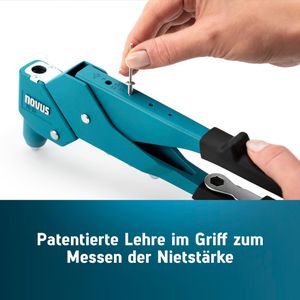 Produktbild für Blindnietzange Novus-Tools N-25, 032-0054, Kopf 360°, Set