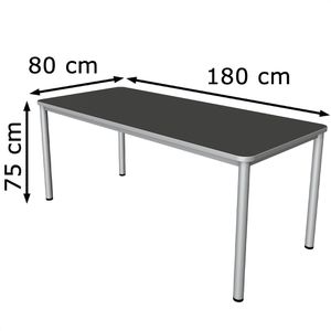 Produktbild für Schreibtisch Kerkmann Prime 11040713, anthrazit / silber