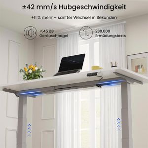 Produktbild für Schreibtisch FlexiSpot E7S 2026, weiß / grau